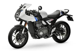 Triumph Thruxton 400 white front left side static image in studio