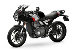 Triumph Thruxton 400 black front left side static image in studio