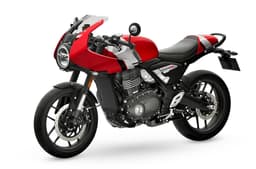 Triumph Thruxton 400 red front left side static image in studio