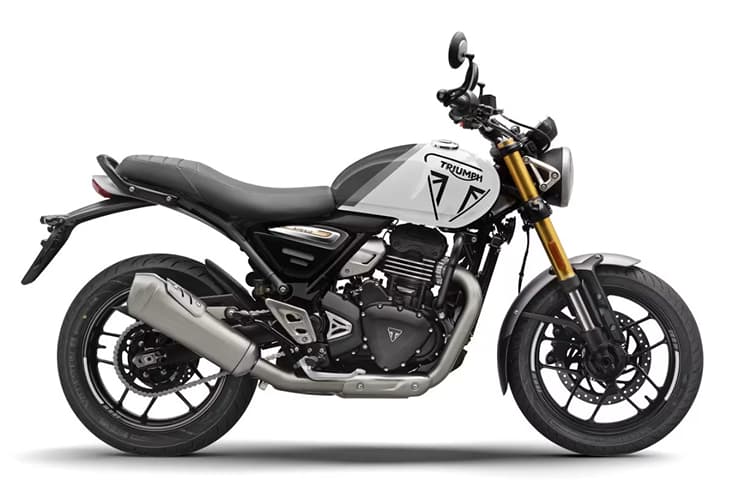 Pearl Metallic White / Pewter Grey Triumph Speed 400 right side profile white