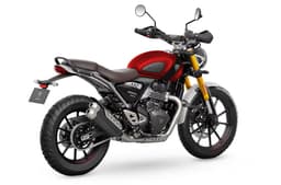Triumph Scrambler 400 X rear three quarter red