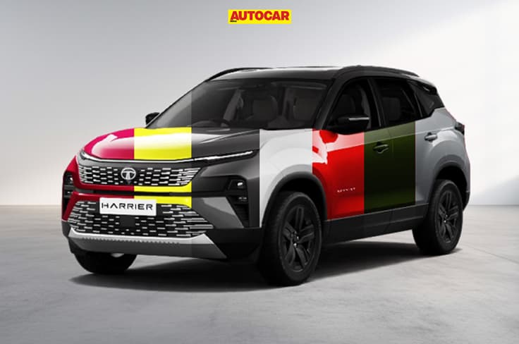 Check out variant-wise Tata Harrier colour options by swiping left. Tata Harrier colors