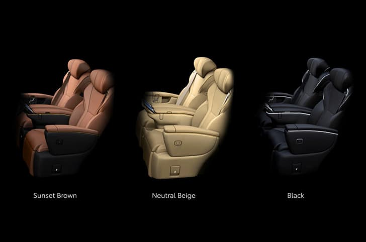 Toyota Vellfire interior colour options
