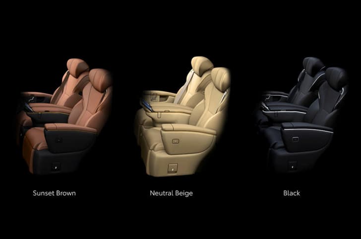 Toyota Vellfire interior colour options