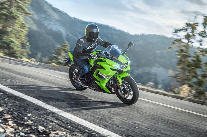 Kawasaki Ninja 650 riding shot 