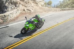 Kawasaki Ninja 650 riding shot top down view
