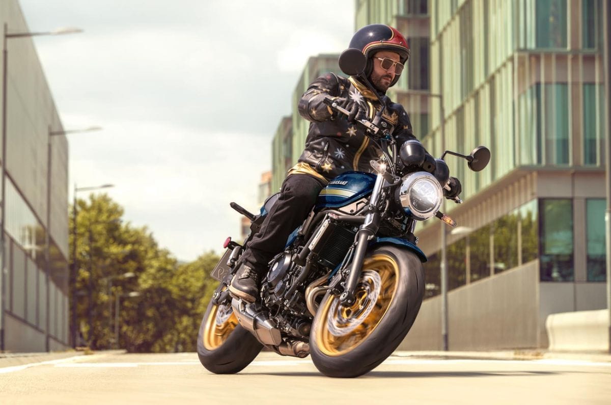 Kawasaki Z650RS left hand turn shot