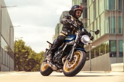 Kawasaki Z650RS left hand turn shot