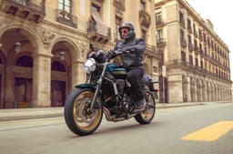 Kawasaki Z650RS riding shot