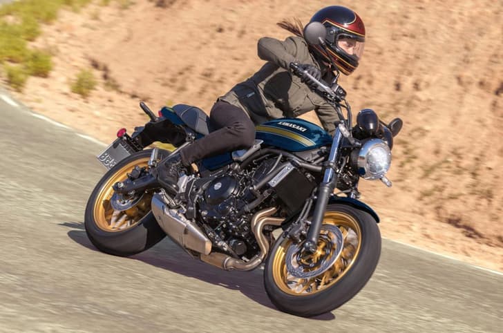 Kawasaki Z650RS left cornering shot