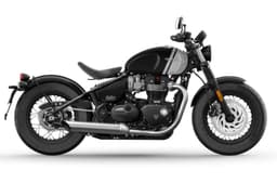 Triumph Bonneville Bobber right side profile black and grey