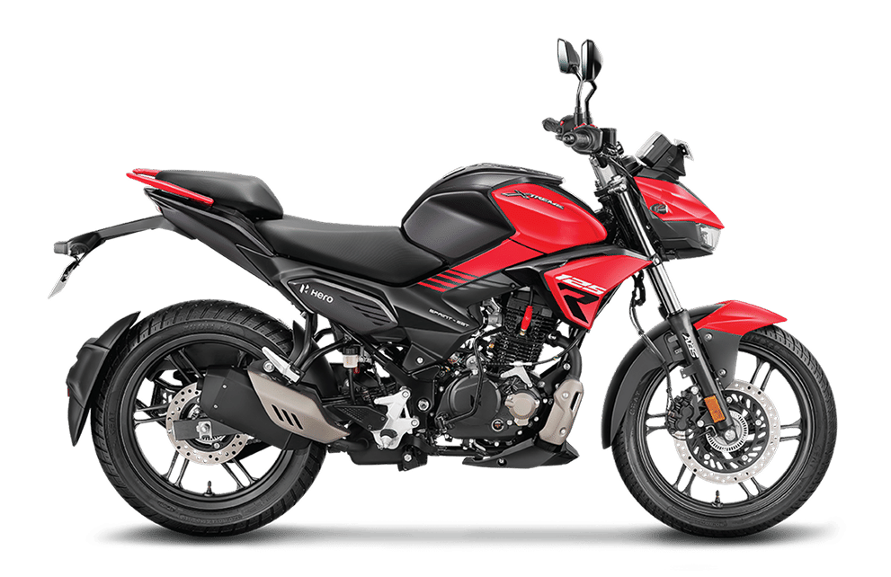 Hero Xtreme 125R Black Pearl Red static side profile