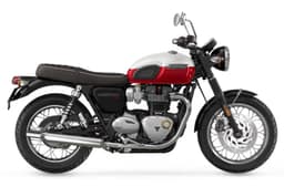 Triumph Bonneville T120 right side profile White and Red