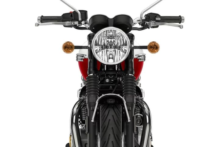 Triumph Bonneville T120 right side profile headlight shot