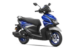 Yamaha RayZR Hybrid racing blue front right side static in studio