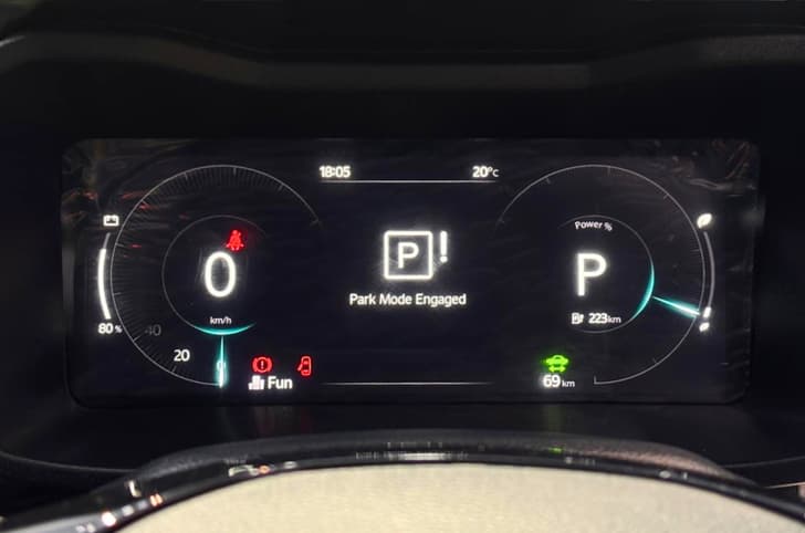 Mahindra XUV 3XO EV digital instrument cluster