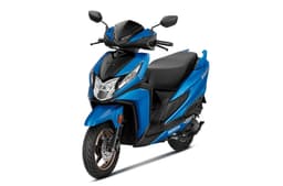 Honda Dio 125 blue colour front left static image in studio