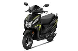 Honda Dio 125 black colour front left static image in studio
