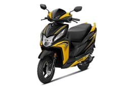 Honda Dio 125 yellow colour front left static image in studio