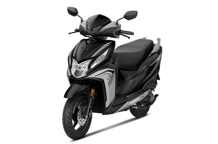 Honda Dio 125 grey with stripes colour front left static image in studio