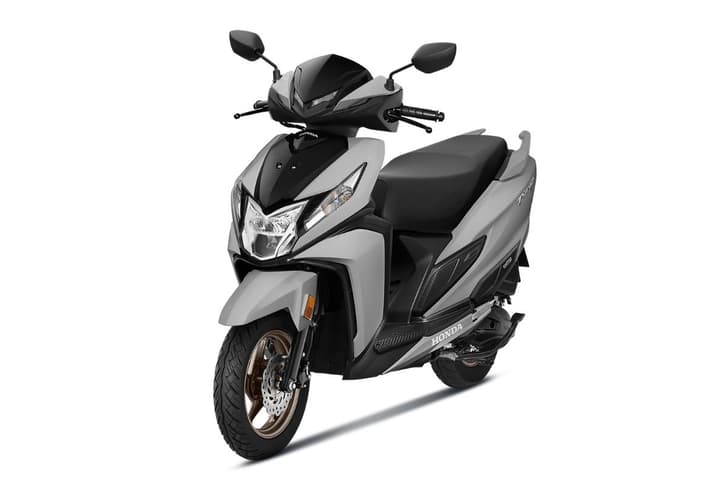 Honda Dio 125 solid grey colour front left static image in studio