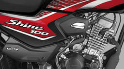 Close up image of the Shine 100 engine