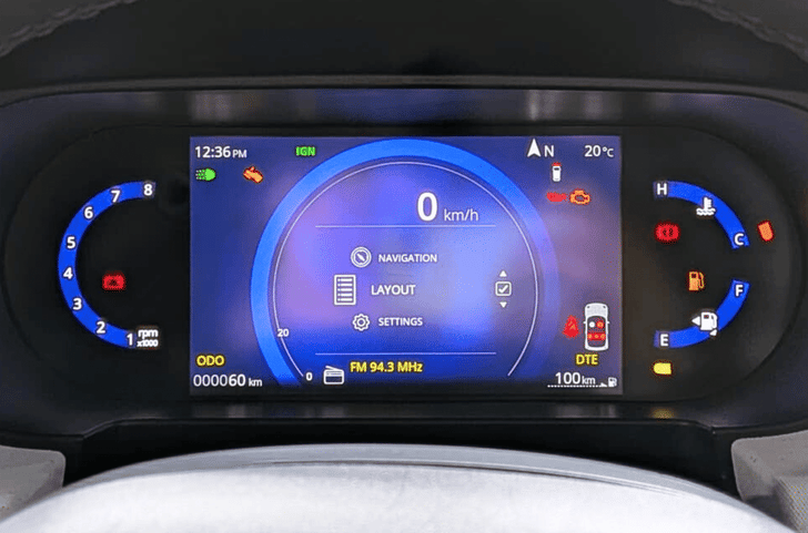2026 Tata Punch digital instrument cluster