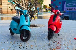 Bajaj Chetak C2501 front static image of two scooters