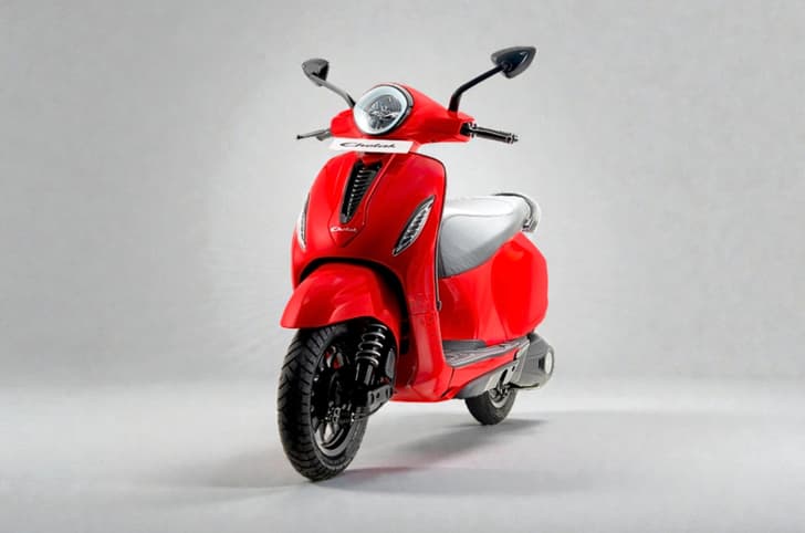 Chetak 3001 in Racing Red Studio Image