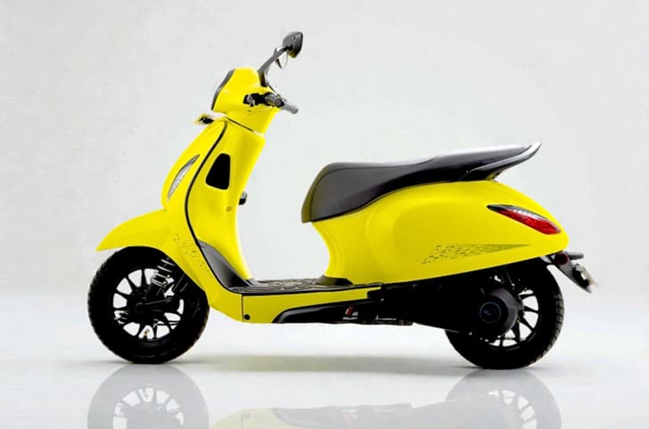 Chetak 3001 in Lime Yellow Studio Image