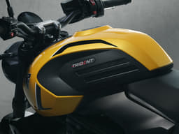 Closeup of the side of the fuel tank