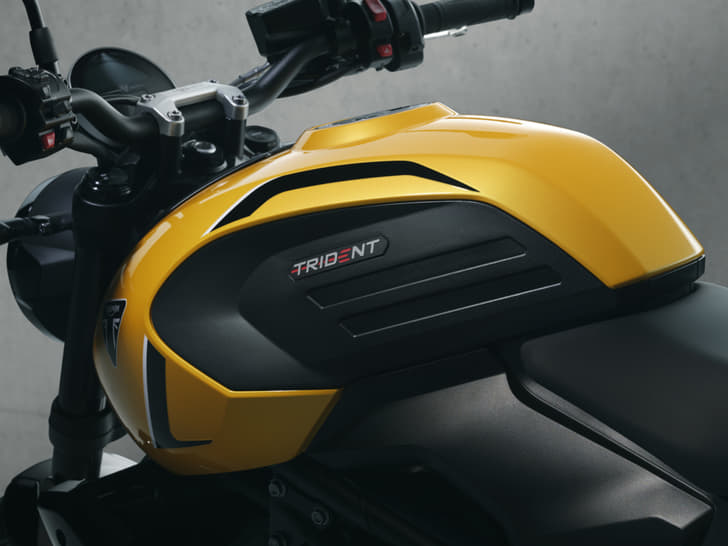 Closeup of the side of the fuel tank