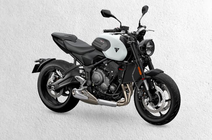 Triumph Trident 660 in Snowdonia White.