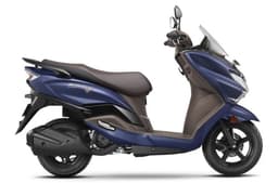Suzuki Burgman Street blue colour right side profile static in studio