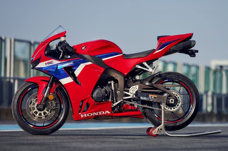 Honda CBR600RR left side profile static on track