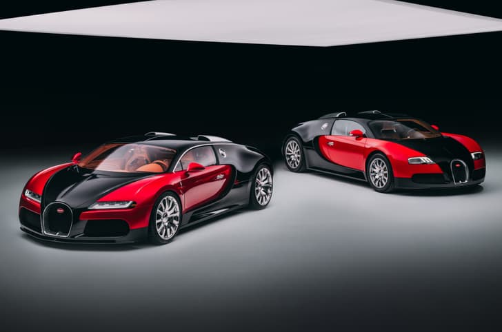 Bugatti FKP Hommage and Veyron in studio