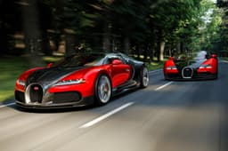 Bugatti FKP Hommage and Veyron on road