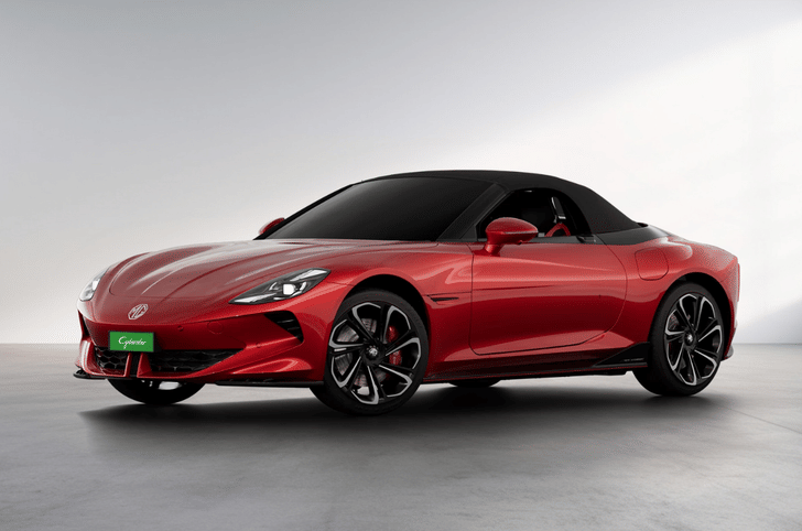 MG Cyberster in Flare Red with black roof