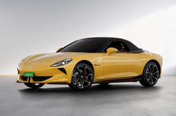 MG Cyberster in Nuclear Yellow with black roof