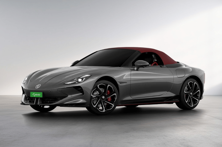 MG Cyberster in Andes Grey with red roof