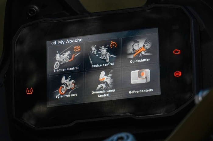 Close up image of the TFT screen
