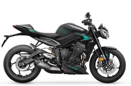 The Triumph Street Triple 765 RS black and blue