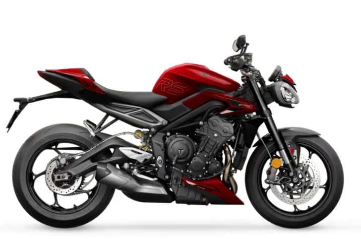 The Triumph Street Triple 765 RS red colour