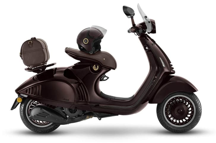 Vespa 946 horse edition scooter right side porfile static in studio