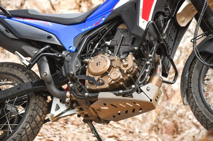 Close up of the engine on the Xpulse 210