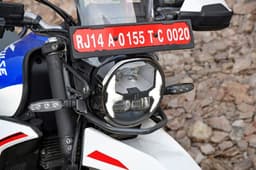 Close up of the headlamp on the Xpulse 210