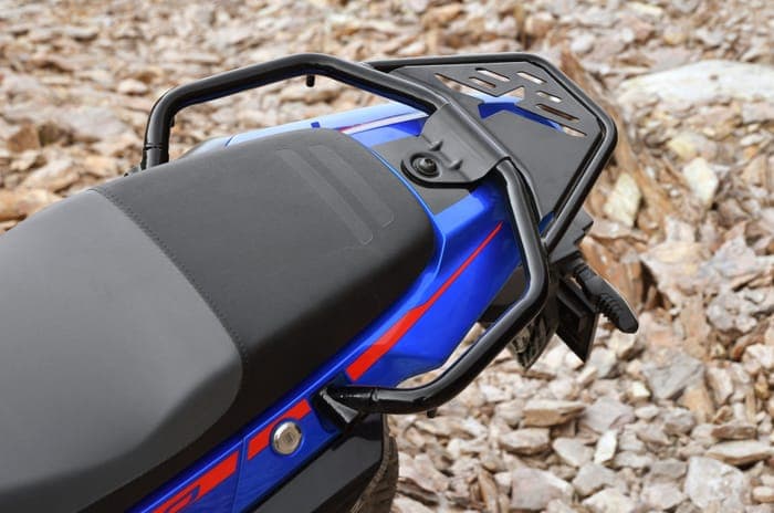 Close up of the rear rack on the Xpulse 210