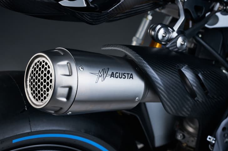 MV Agusta Rush Titanio exhaust detail shot
