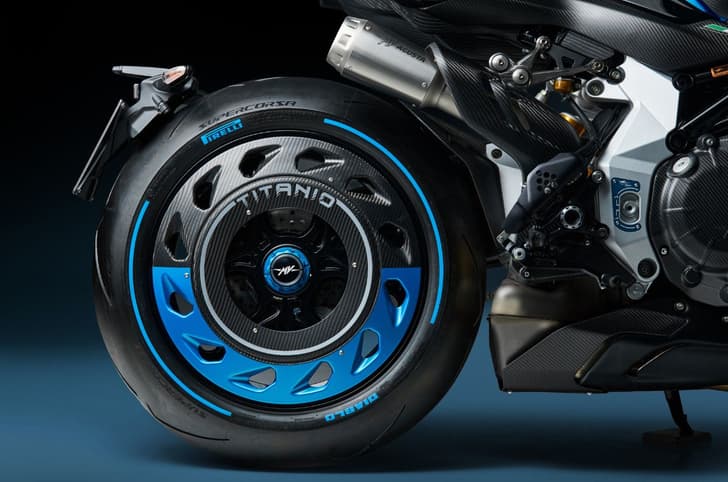 MV Agusta Rush Titanio rear wheel detail shot