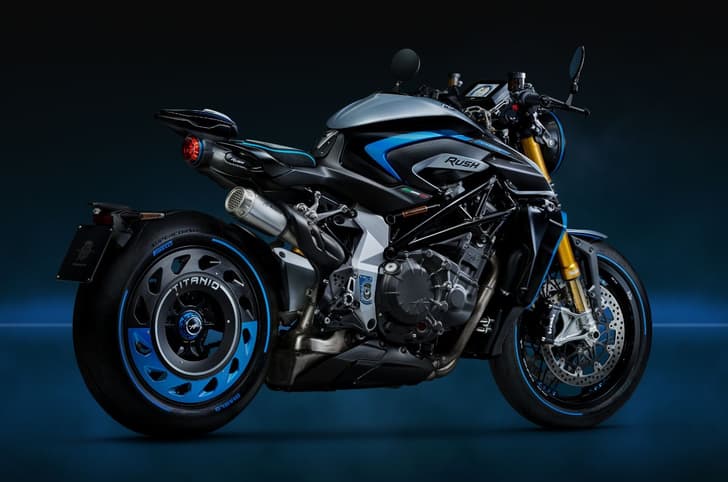 MV Agusta Rush Titanio rear three fourth static shot